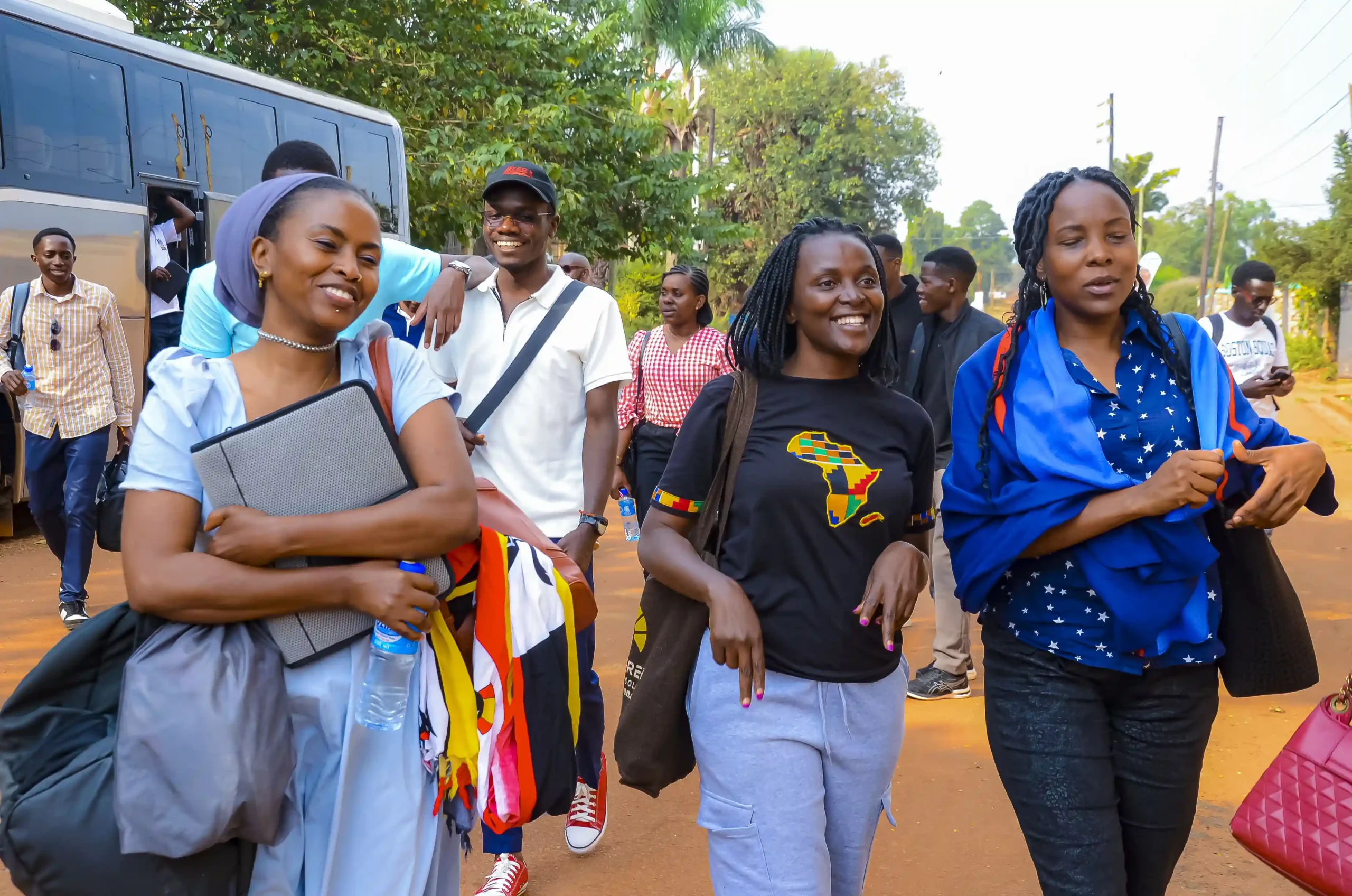 group of smiling African women walking outdoors - chevening